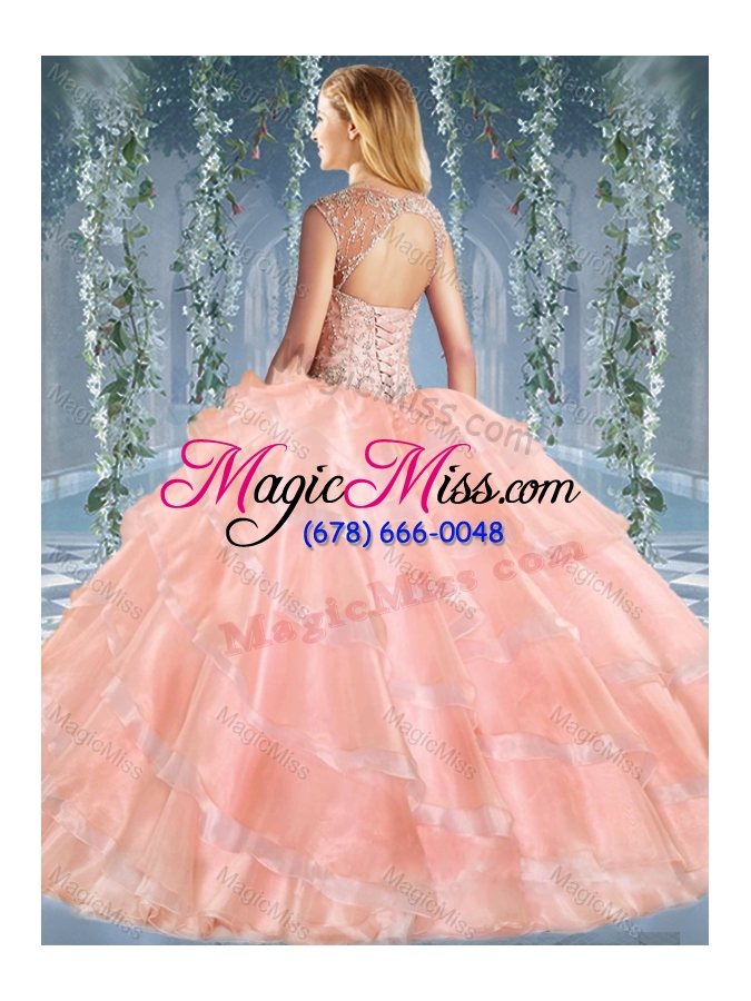 wholesale luxurious beaded and ruffled layers sweet 16 dress with detachable straps