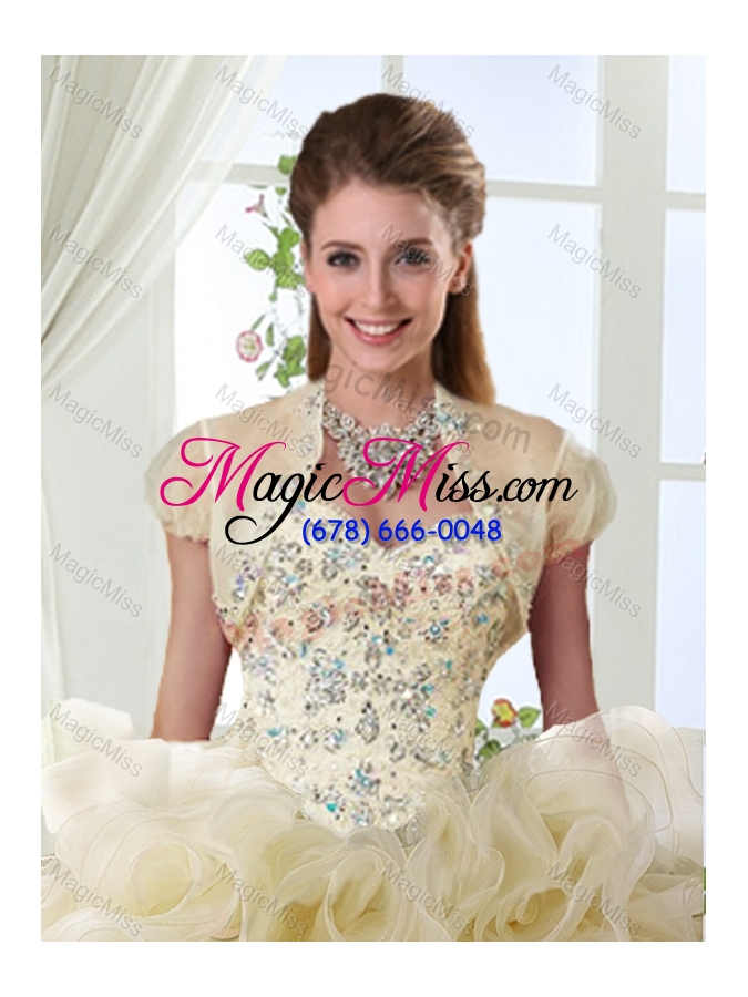 wholesale decent rolling flowers really puffy vestidos de quinceanera dresses with beading