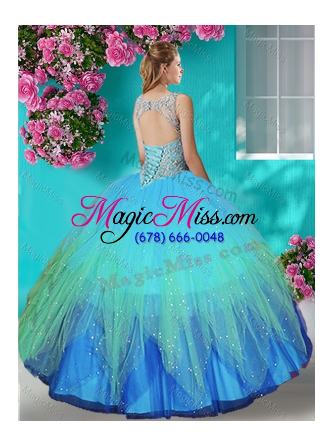 wholesale perfect see through beaded bodice quinceanera dress in gradient color