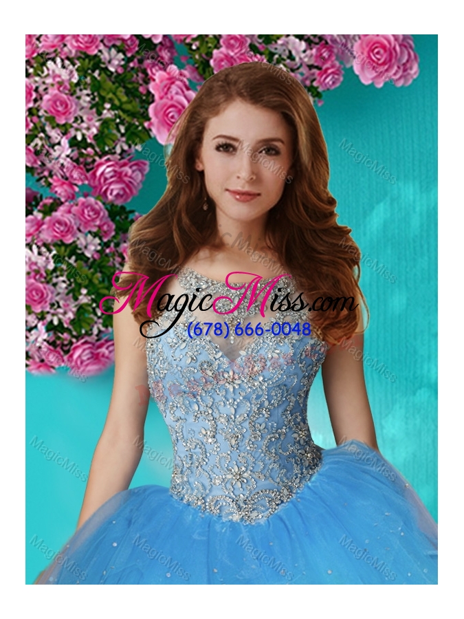 wholesale perfect see through beaded bodice quinceanera dress in gradient color