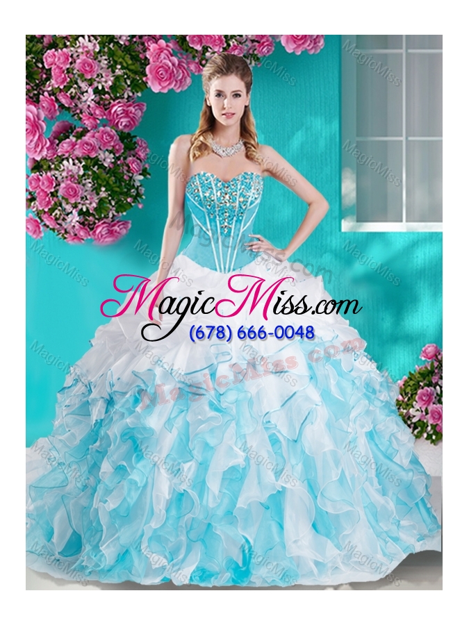 wholesale colorful ball gown sweetheart quinceanera dress with rhinestones and beading