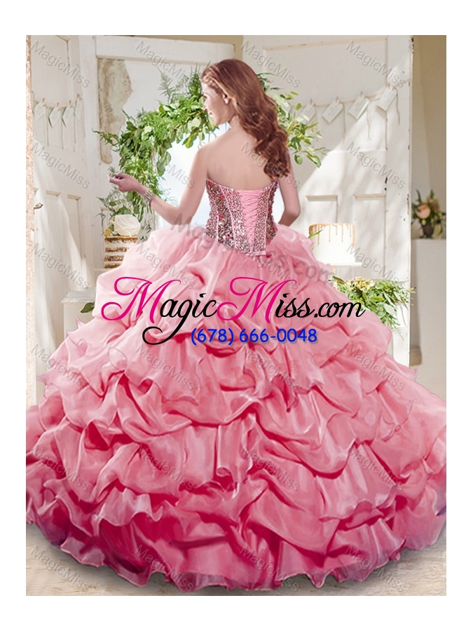 wholesale beautiful ball gown sweetheart organza beading and bubbles quinceanera dress in white