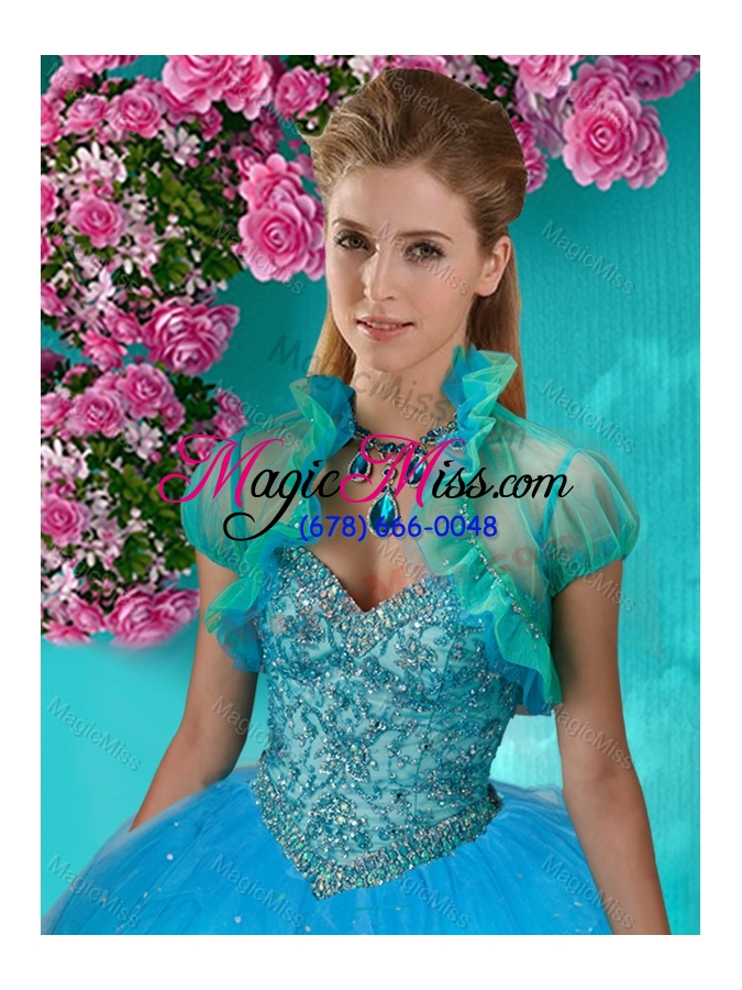 wholesale lovely really puffy beaded and appliques  quinceanera dress in colorful