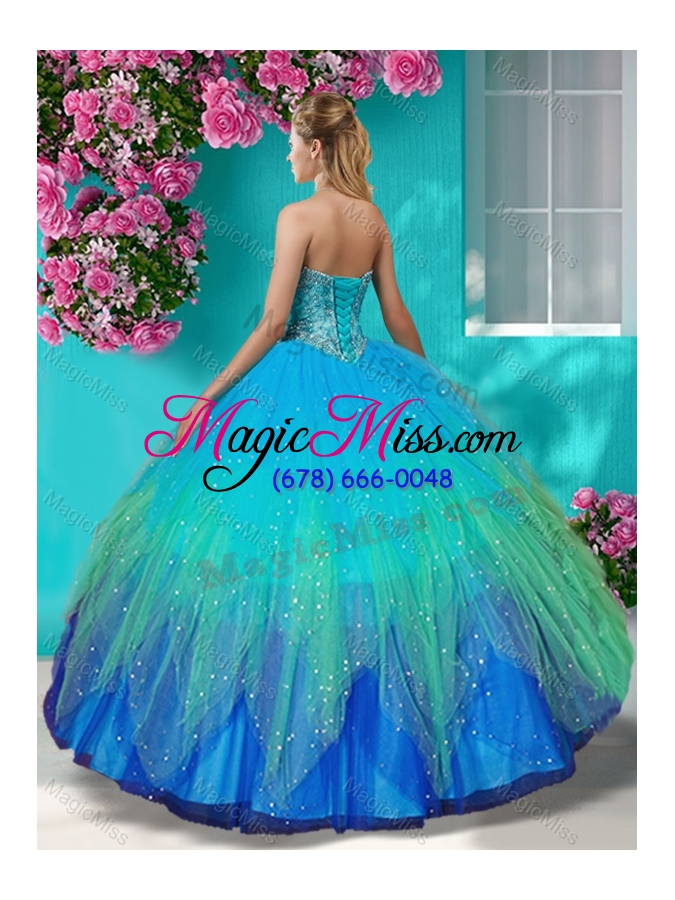 wholesale lovely really puffy beaded and appliques  quinceanera dress in colorful