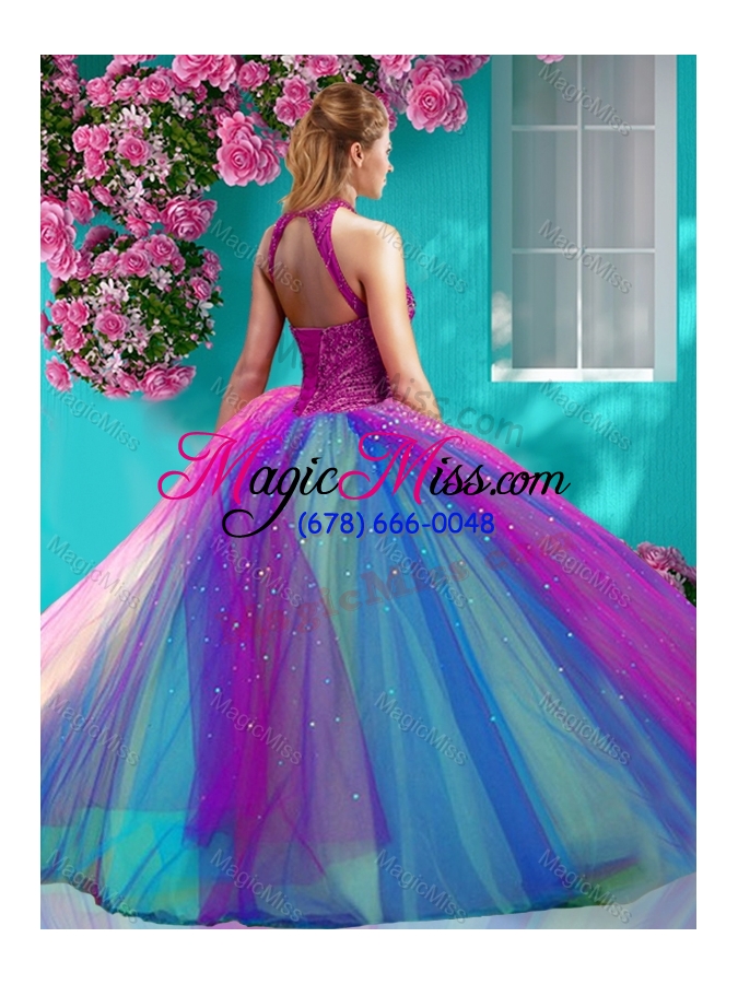 wholesale exclusive halter top really puffy sweet 16 dress with beading and appliques