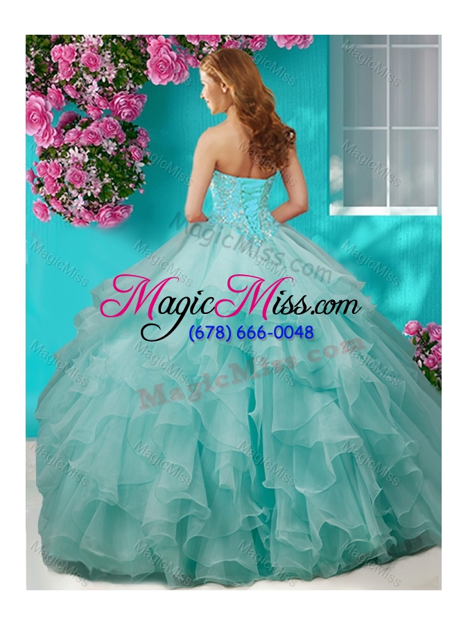 wholesale decent beaded and ruffled layers quinceanera gown with halter top