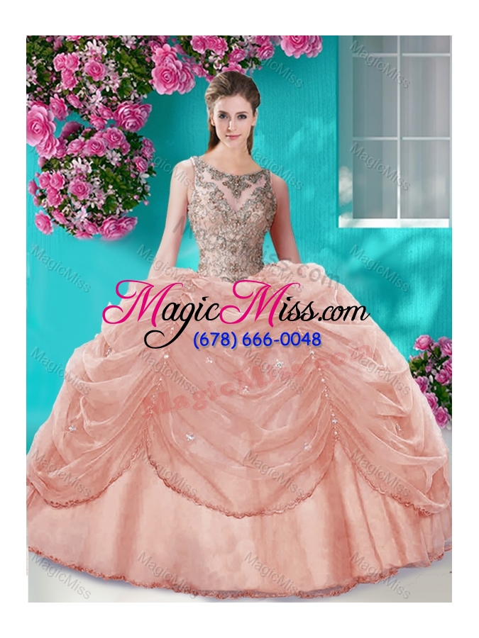 wholesale classical big puffy champagne quinceanera dress with beading and bubbles