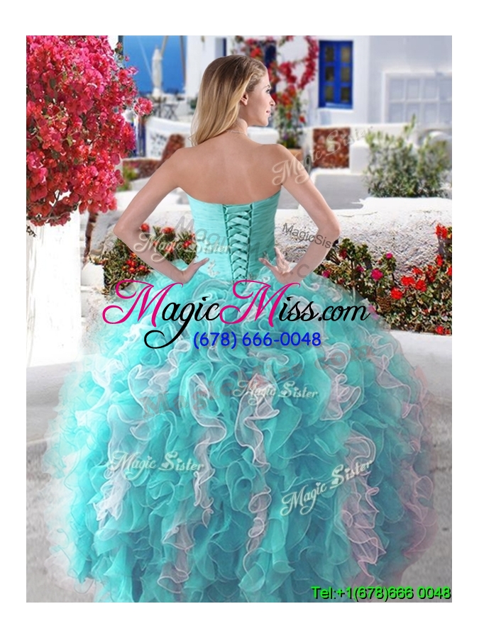 wholesale wonderful organza big puffy sweet 16 dress with beading and ruffles