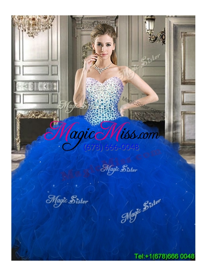 wholesale gorgeous teal really puffy quinceanera dress with beading and ruffles