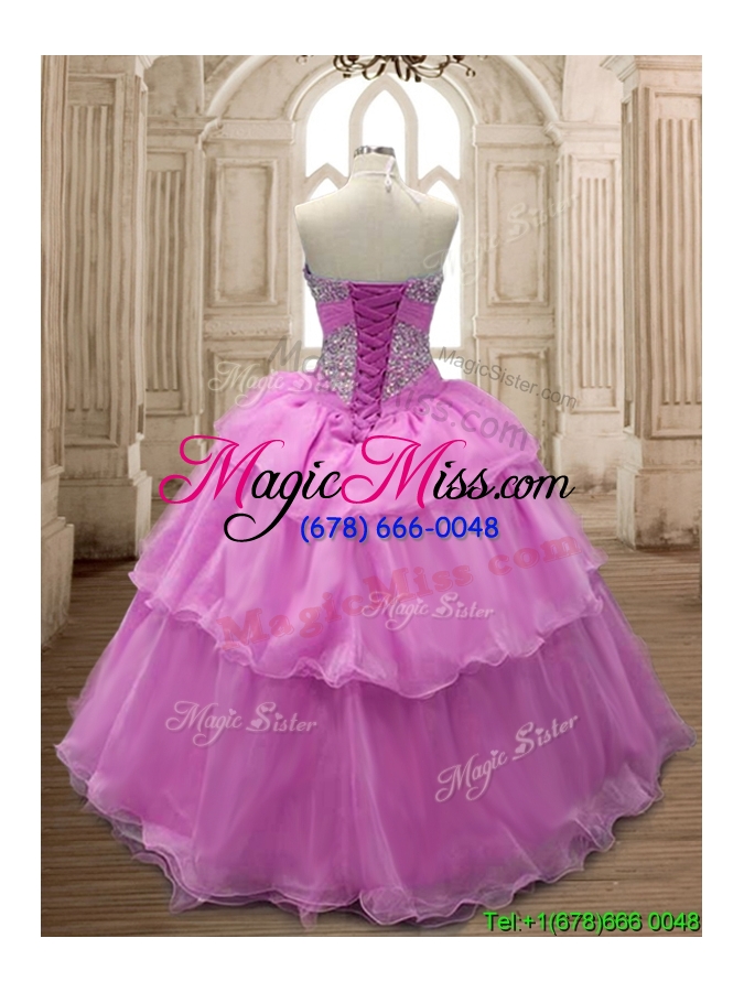 wholesale sweet beaded and ruffled layers quinceanera dress in lilac for spring