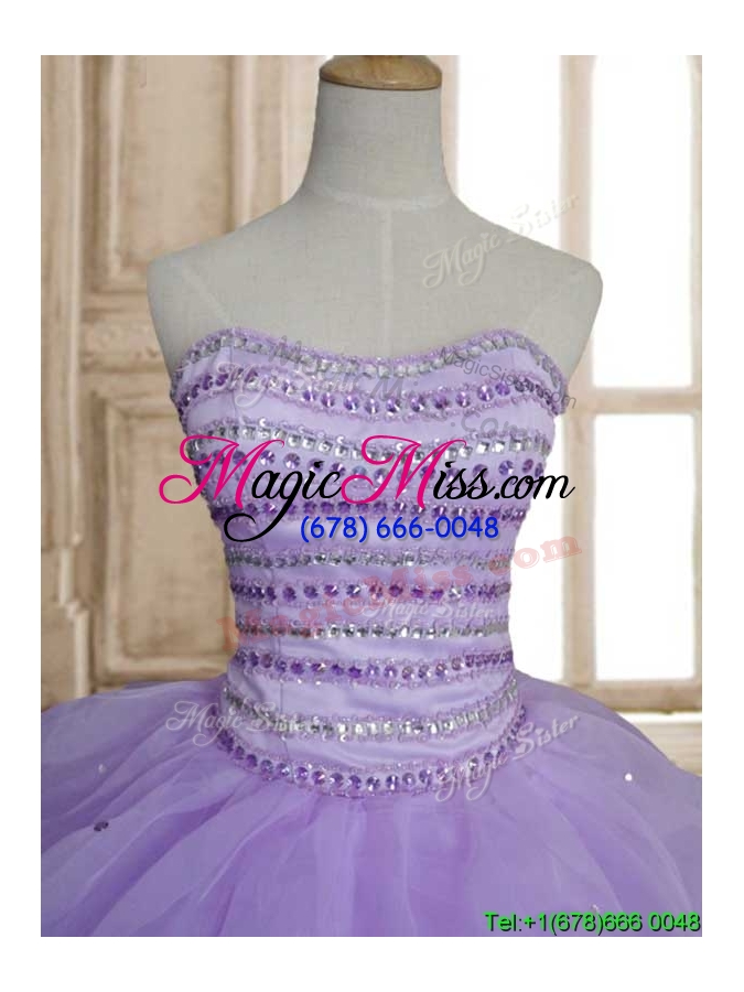 wholesale exclusive beaded and ruffled big puffy quinceanera dress in lavender