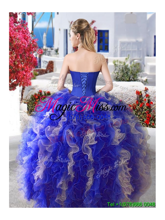 wholesale hot sale really puffy organza detachable sweet 16 dresses with appliques and ruffles