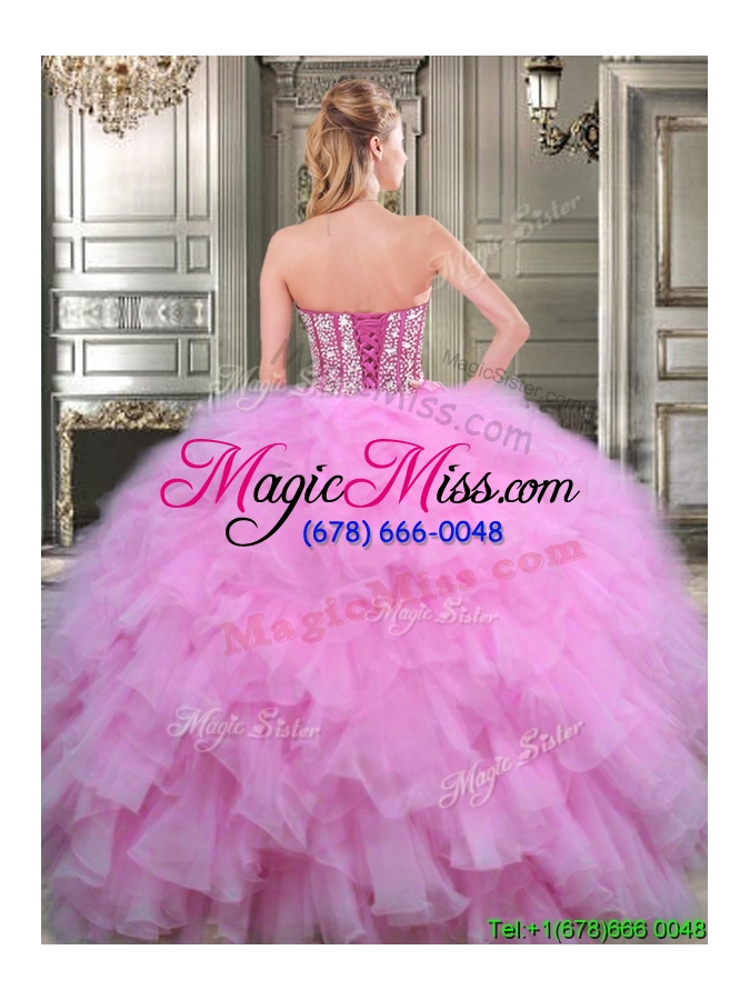 wholesale exquisite big puffy lilac detachable quinceanera dresses with beading and ruffles