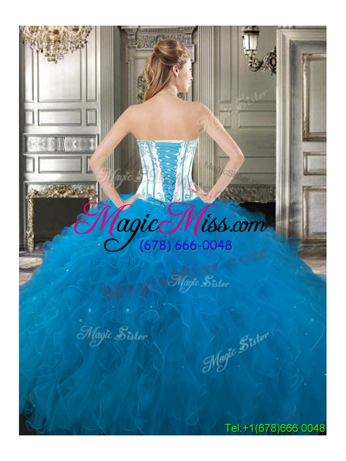 wholesale new style big puffy detachable quinceanera dresses with beading and ruffles