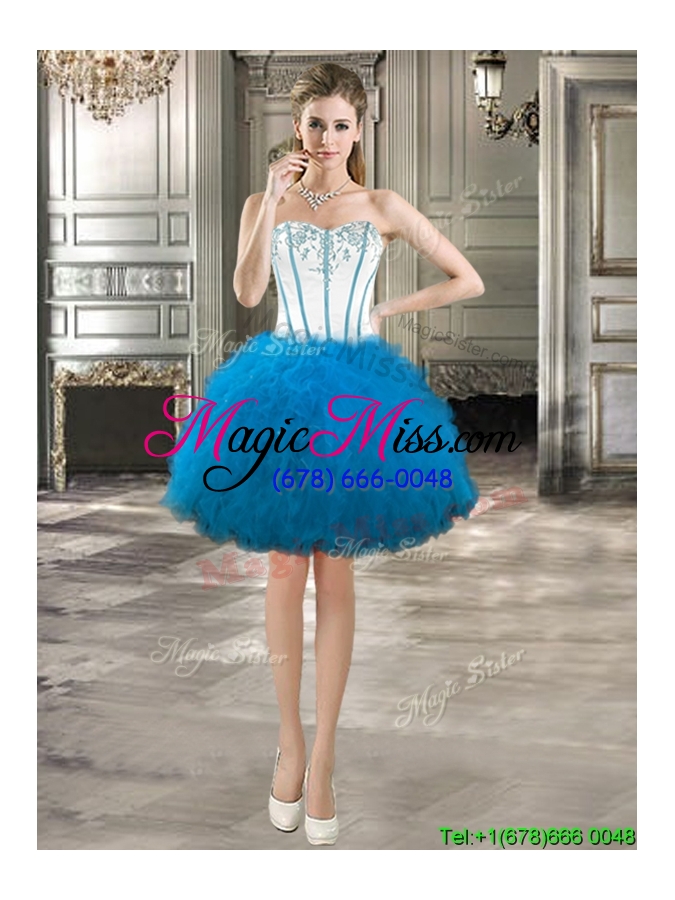 wholesale new style big puffy detachable quinceanera dresses with beading and ruffles