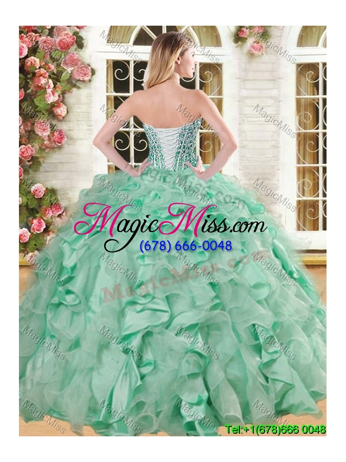 wholesale romantic beaded and ruffled quinceanera dress in pink for spring