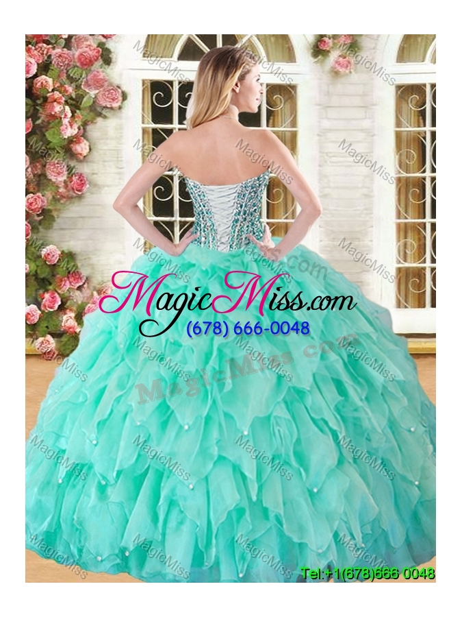 wholesale hot sale apple green sweet 16 dress with beading and ruffles