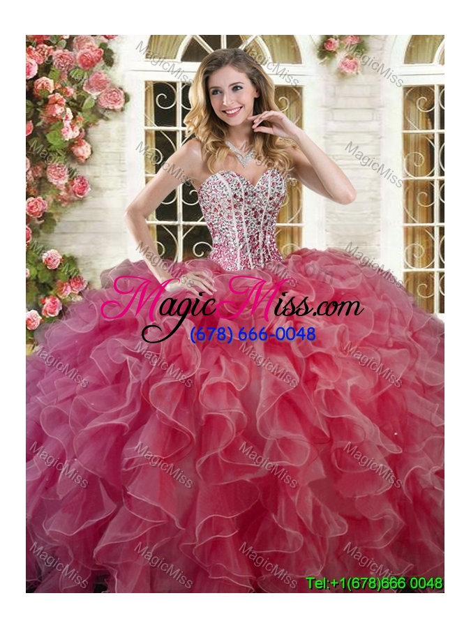 wholesale visible boning beaded bodice and ruffled quinceanera dress in green