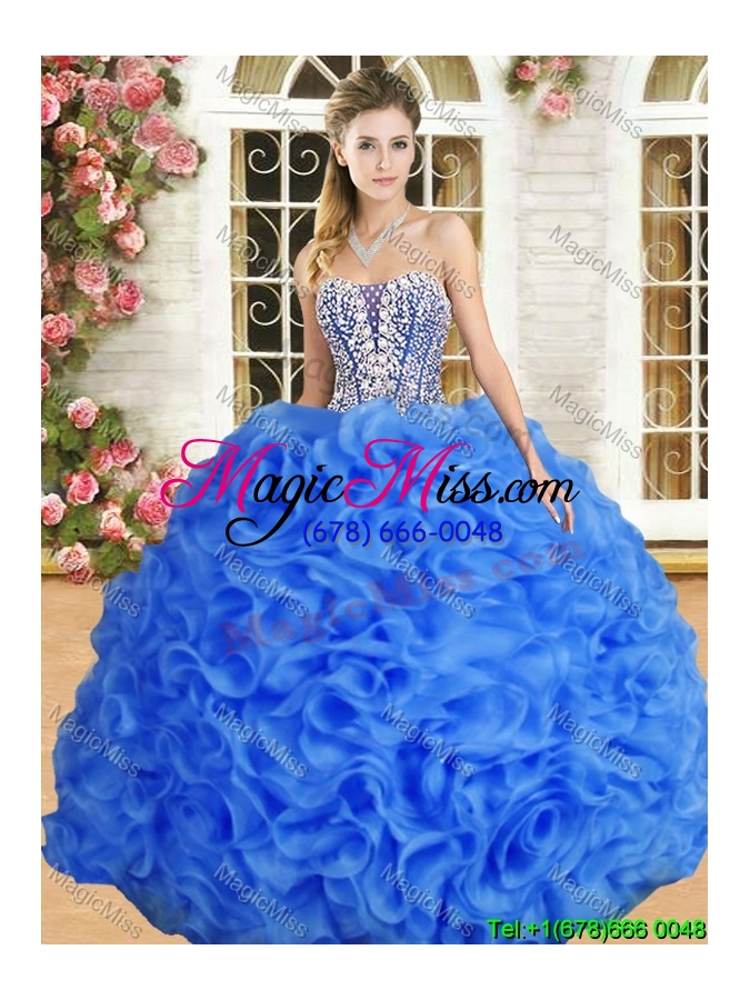 wholesale luxurious red big puffy quinceanera dress with beading and ruffles