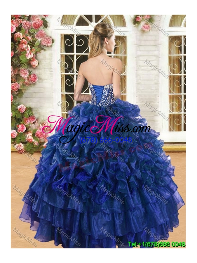 wholesale latest purple big puffy quinceanera dress with beading and ruffles