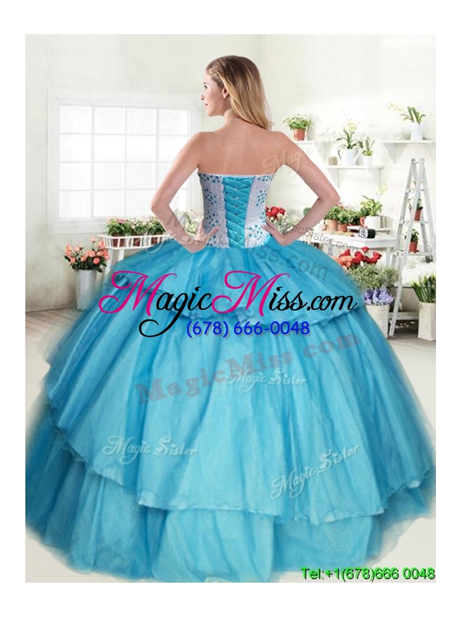 wholesale wonderful beaded and ruffled layers sweet 16 dress in apple green for spring