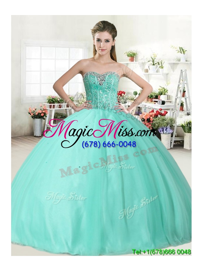 wholesale wonderful apple green quinceanera dress with beading for spring