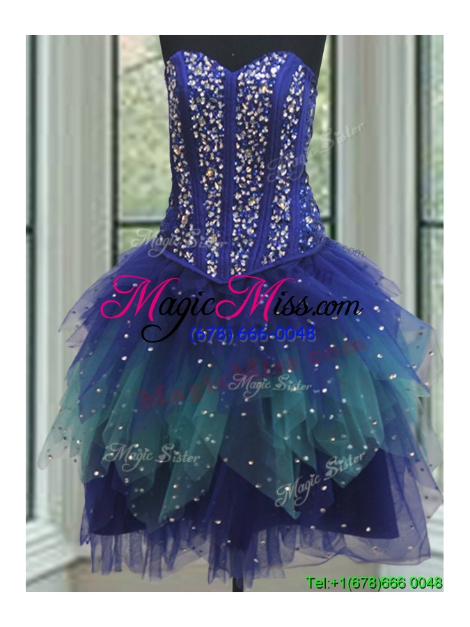 wholesale simple visible boning beaded bodice detachable quinceanera dress in two tone