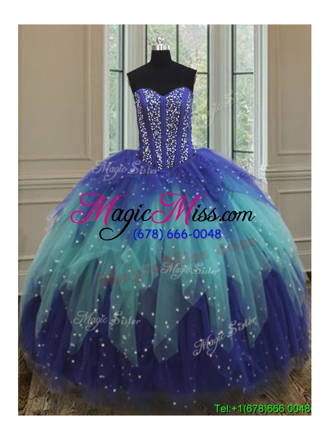 wholesale simple visible boning beaded bodice detachable quinceanera dress in two tone