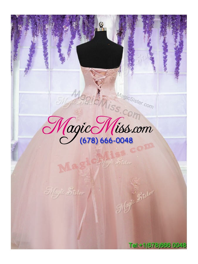 wholesale cheap ball gown sweetheart quinceanera dress with appliques and beading