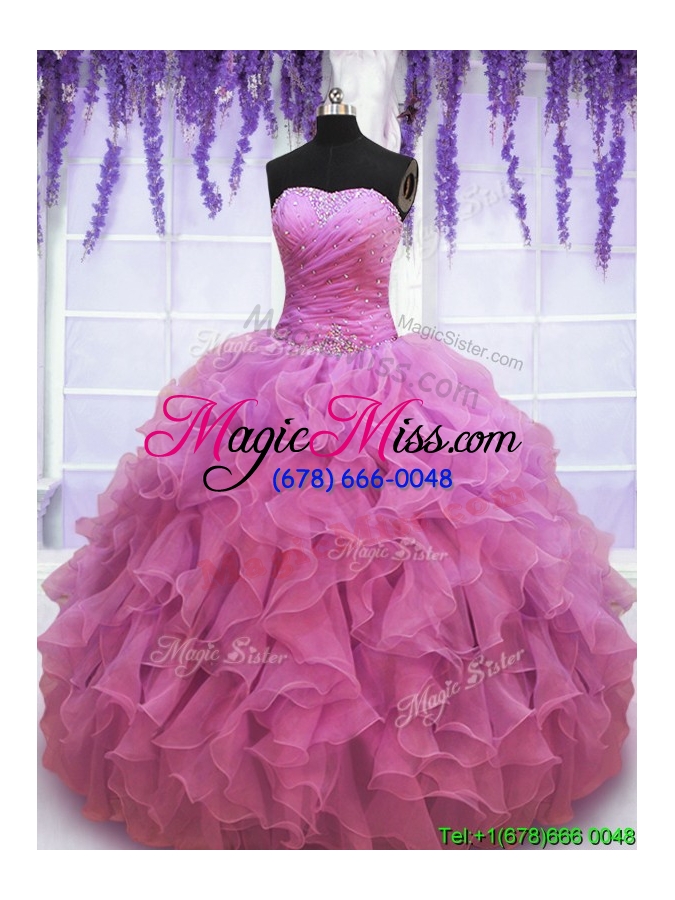 wholesale new arrivals sweetheart beaded and ruffled quinceanera gown in organza