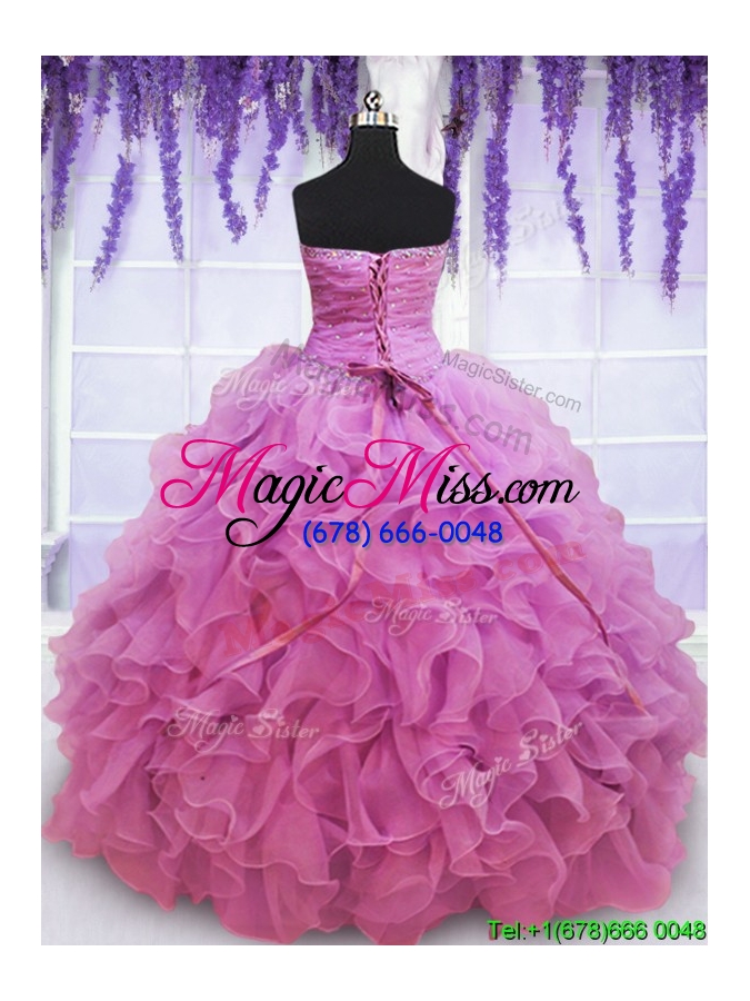 wholesale new arrivals sweetheart beaded and ruffled quinceanera gown in organza