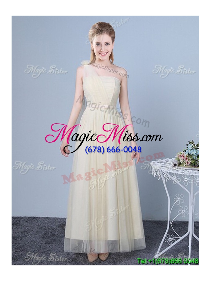 wholesale beautiful belted empire long dama dress in tulle and chiffon