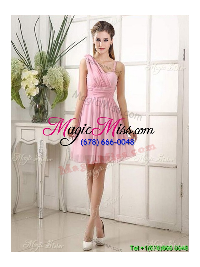 wholesale discount asymmetrical neckline knee-length dama dress in chiffon