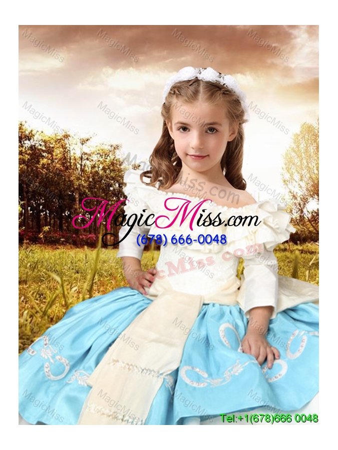 wholesale elegant bowknot off the shoulder two tone quinceanera dress with half sleeves