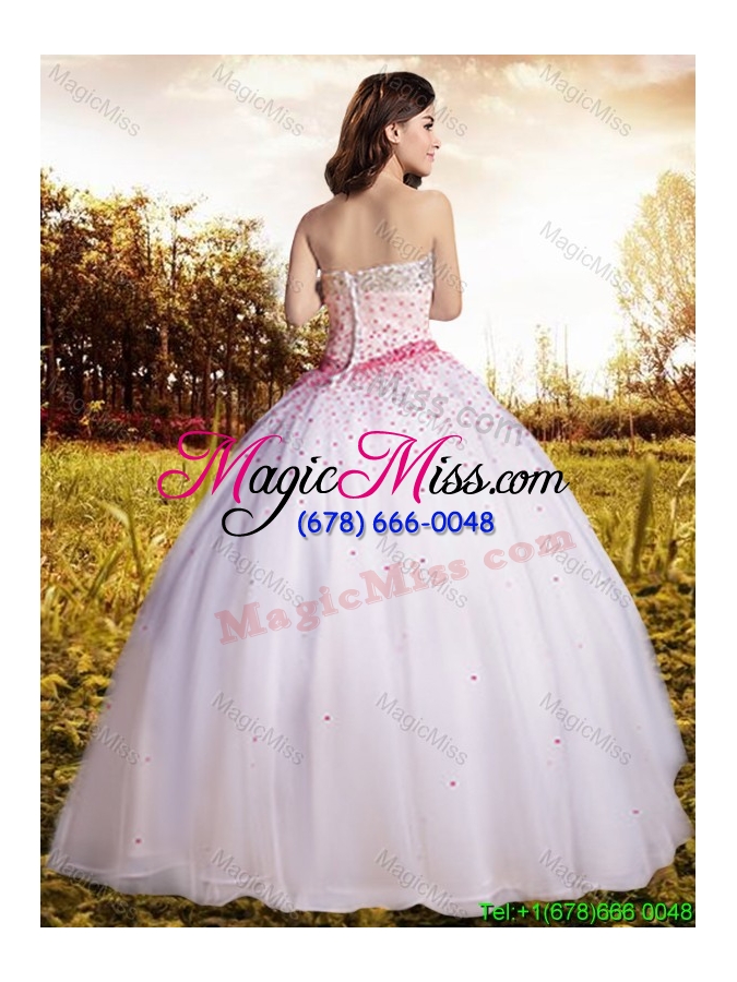 wholesale summer discount big puffy beaded bodice tulle white quinceanera dress