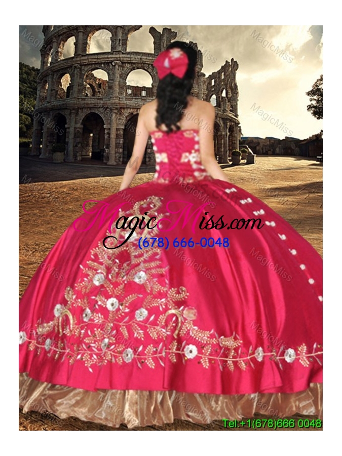 wholesale western style perfect big puffy embroideried and beaded quinceanera dress in taffeta