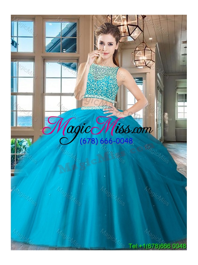 wholesale cheap see through side zipper quinceanera dress with beading and pick ups