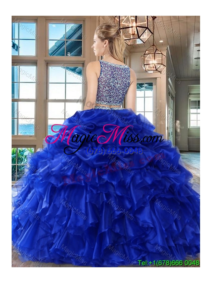 wholesale lovely puffy beaded bodice ruffled and bubble quinceanera dress in organza