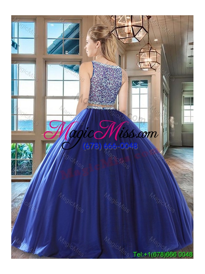 wholesale romantic two piece beaded bodice tulle quinceanera dress in wine red