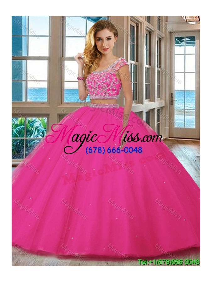 wholesale elegant puffy skirt scoop cap sleeves quinceanera dress with ruffles and beading