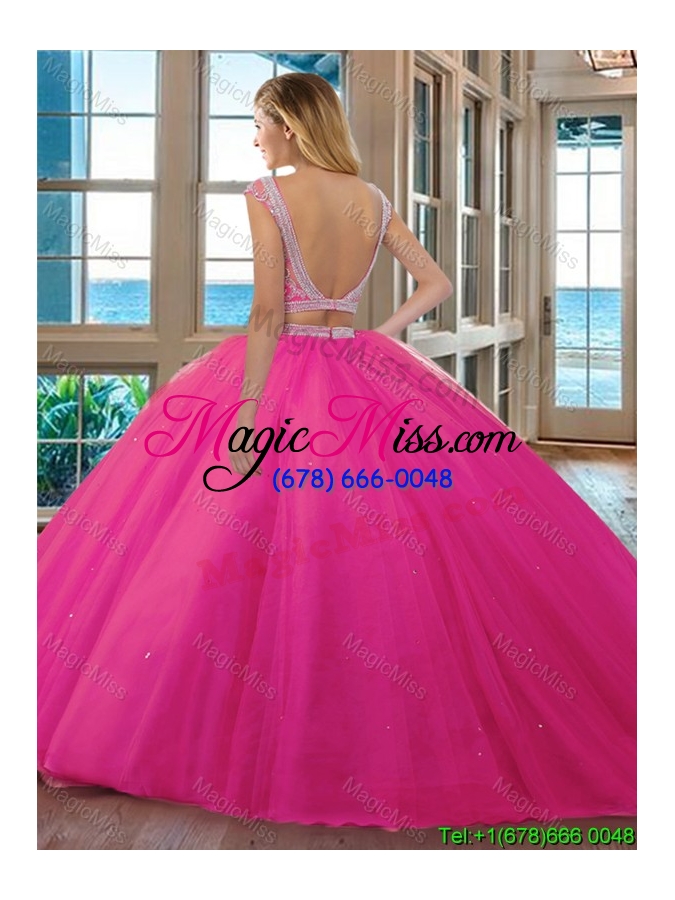 wholesale elegant puffy skirt scoop cap sleeves quinceanera dress with ruffles and beading