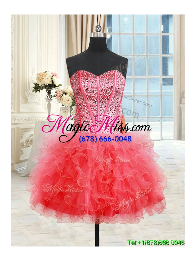 wholesale new arrivals two for one visible boning quinceanera dress with ruffles and beaded bodice