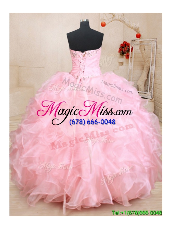 wholesale perfect really puffy baby pink quinceanera dress with beaded bust and ruffles