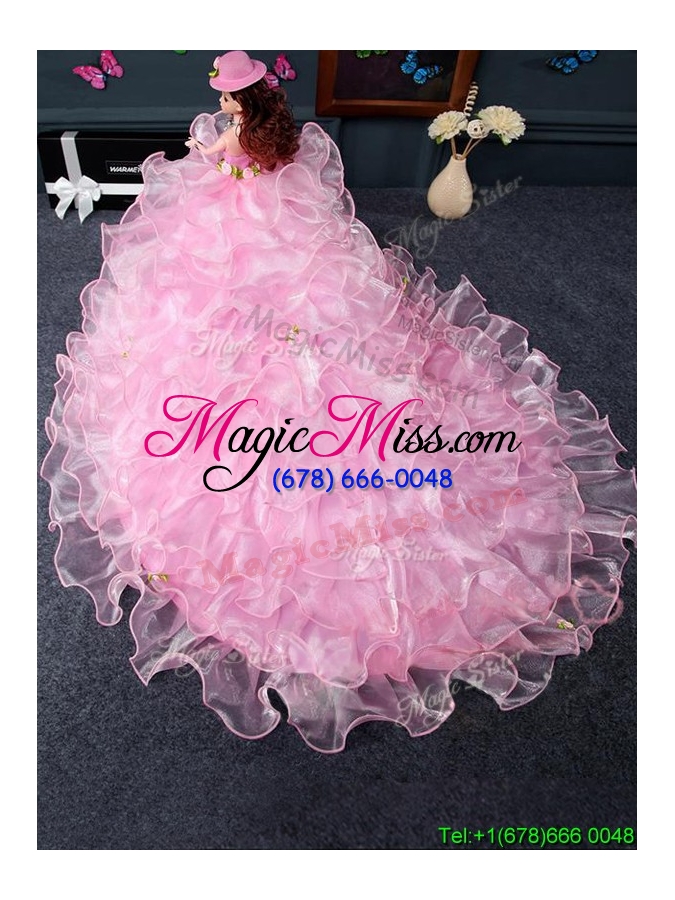 wholesale lovely organza purple quinceanera doll dress for 2017