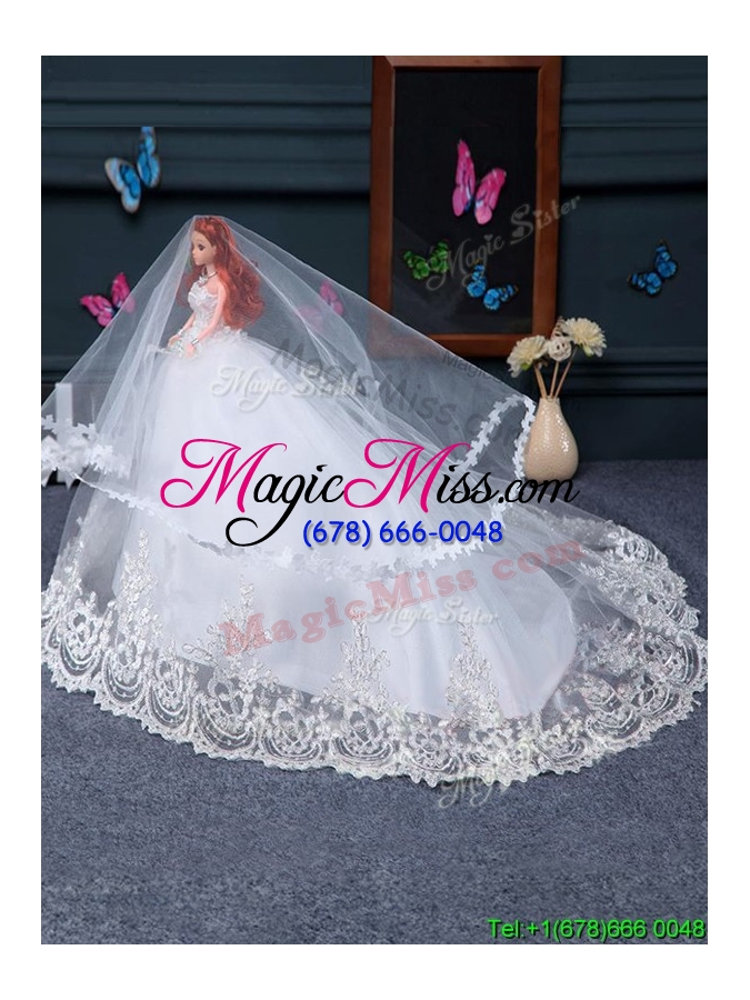 wholesale popular white quinceanera doll dress in tulle