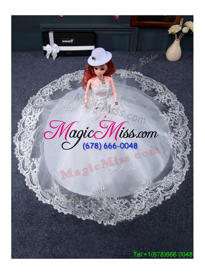 wholesale popular white quinceanera doll dress in tulle