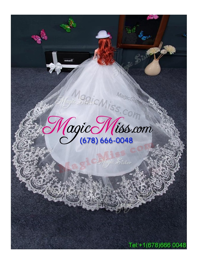 wholesale popular white quinceanera doll dress in tulle