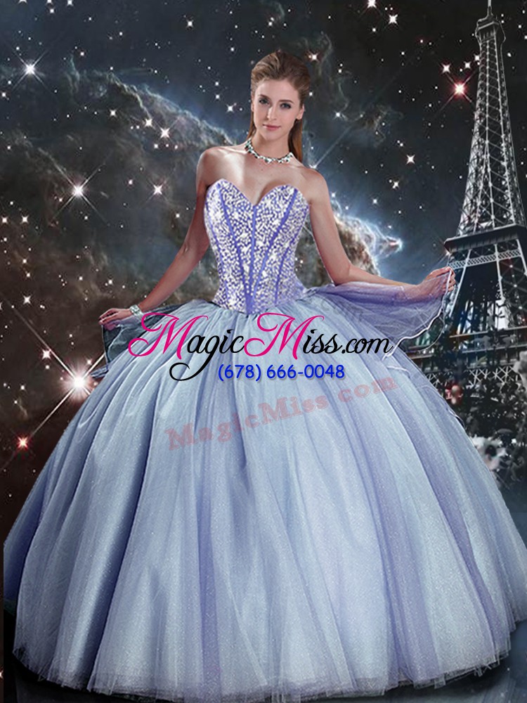 wholesale dramatic floor length blue quinceanera dresses tulle sleeveless beading