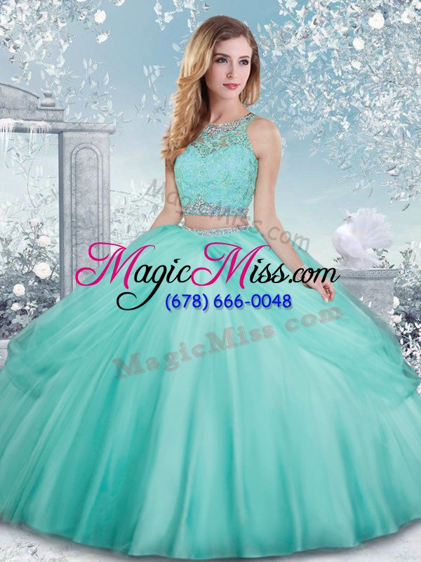 wholesale top selling floor length clasp handle sweet 16 quinceanera dress aqua blue for military ball and sweet 16 and quinceanera with beading and lace