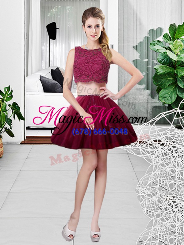 wholesale lace and ruching quinceanera gowns fuchsia zipper sleeveless floor length